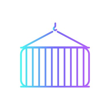 Container delivery service icons with purple blue outline style. Shipping logistics symbol sign. Simple vector illustration. Related to package, fee, fast courier