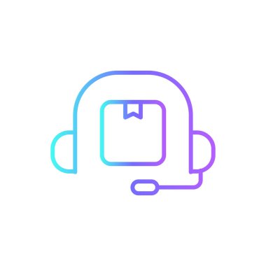 Support delivery service icons with purple blue outline style. Shipping logistics symbol sign. Simple vector illustration. Related to package, fee, fast courier