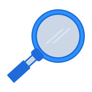 Glass business people icon with blue outline style. icon, symbol, glass, zoom, find, search, research. Vector Illustration