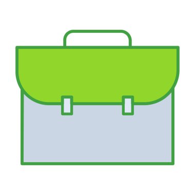 Office bag business people icon collection with green outline style. design, bag, office, briefcase, business, portfolio. Vector Illustration