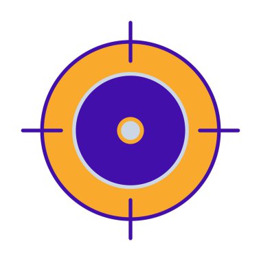 Target business people icon collection with orange purple outline style. target, business, strategy, symbol, goal, success, concept. Vector Illustration