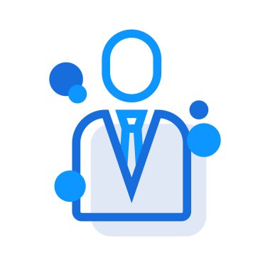 Business business people icon with blue outline style. business, symbol, set, line, web, technology, design. Vector Illustration