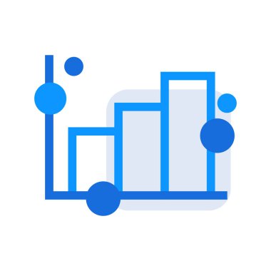 Graph business people icon with blue outline style. business, diagram, data, chart, graph, presentation, growth. Vector Illustration