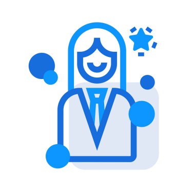 Influencer business people icon with blue outline style. media, symbol, social, business, influencer, influence, marketing. Vector Illustration