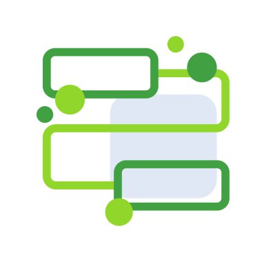 Work flow business people icon with green outline style. work, business, flow, process, symbol, technology, strategy. Vector Illustration