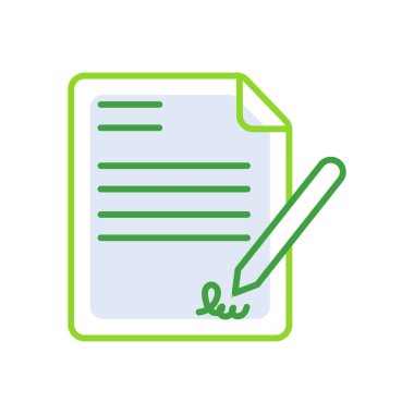 Contract business people icon with green outline style. contract, symbol, business, document, icon, agreement, paper. Vector Illustration