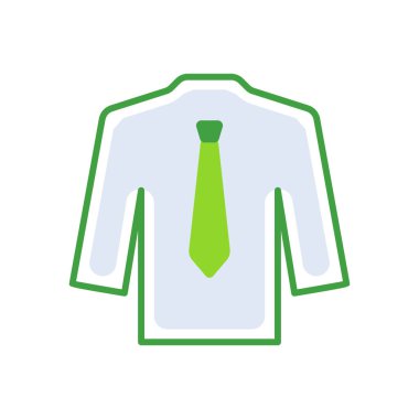 Suit business people icon with green outline style. suit, sign, symbol, business, male, office, manager. Vector Illustration