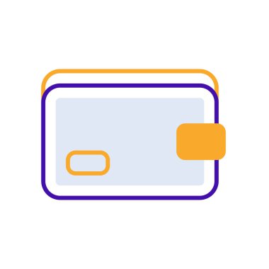 Wallet business people icon with orange purple outline style. wallet, money, finance, business, bank, payment, sign. Vector Illustration