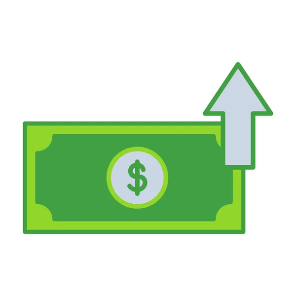 Increase money business people icon with green outline style. finance, money, increase, business, growth, symbol, payment. Vector Illustration