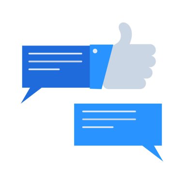 Testimonial business management icon with blue outline style. comment, feedback, business, chat, testimonial, opinion, service. Vector Illustration
