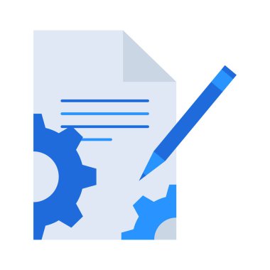 Contract business management icon with blue outline style. contract, business, symbol, agreement, sign, document, paper. Vector Illustration