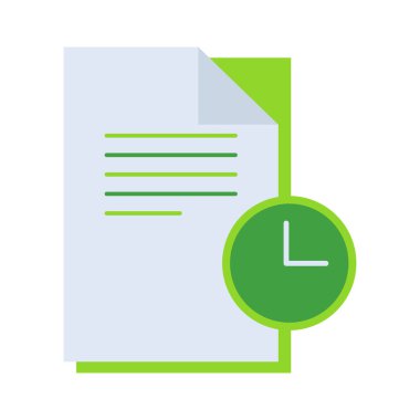 Deadline business management icon with green outline style. deadline, time, business, clock, symbol, design, simple. Vector Illustration