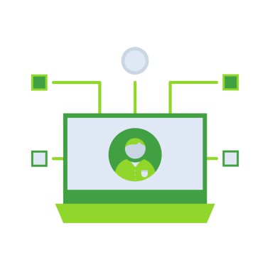 Customer experience business management icon with green outline style. experience, review, customer, rating, business, service, survey. Vector Illustration