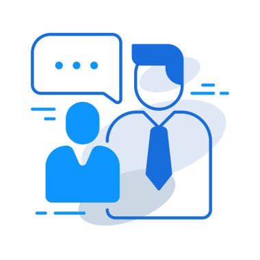 Assign work business management icon with blue outline style. assignment, work, business, symbol, task, concept, 3d. Vector Illustration