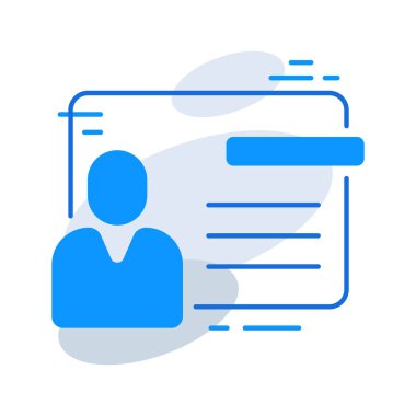 CV business management icon with blue outline style. cv, business, resume, job, line, work, set. Vector Illustration