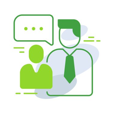 Assign work business management icon with green outline style. assignment, work, business, symbol, task, concept, 3d. Vector Illustration