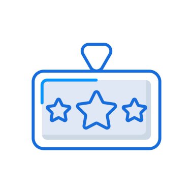 Job experience business management icon with blue outline style. job, business, experience, career, human, management, work. Vector Illustration