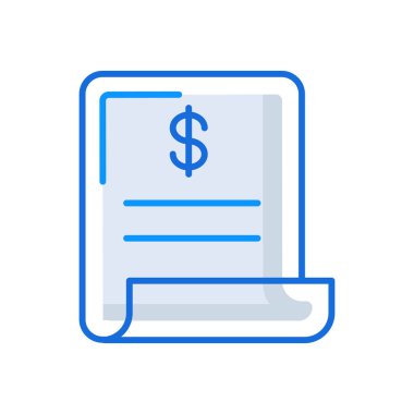 Loan business management icon with blue outline style. money, loan, business, payment, finance, bank, investment. Vector Illustration