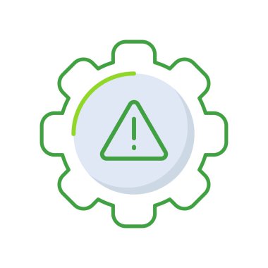 Risk management business management icon with green outline style. business, management, risk, concept, finance, strategy, analysis. Vector Illustration