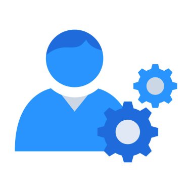 Manager business people icon with blue outline style. icon, management, business, symbol, outline, line, set. Vector Illustration