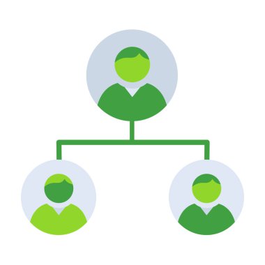 Team leader business people icon with green outline style. leader, icon, team, teamwork, business, group, person, people. Vector Illustration