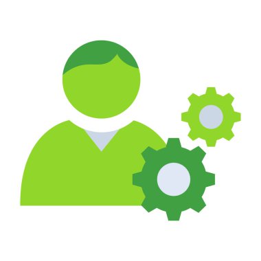 Manager business people icon with green outline style. icon, management, business, symbol, outline, line, set. Vector Illustration