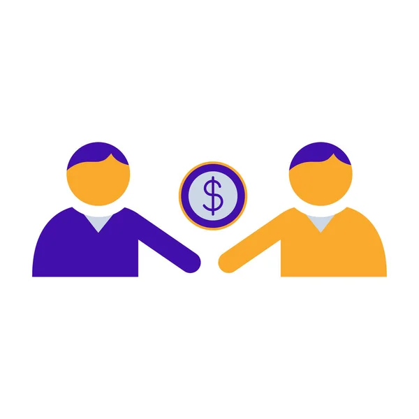 Idea sharing business people icon with orange purple outline style. business, communication, people, share, symbol, idea, concept. Vector Illustration