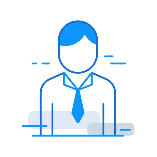 Business man business people icon with blue outline style. business, person, man, people, symbol, human, user. Vector Illustration