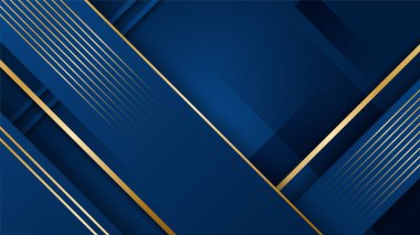 Mavi arkaplanda altın soyut şekiller