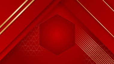 Soyut kırmızı ve altın şekiller arkaplan