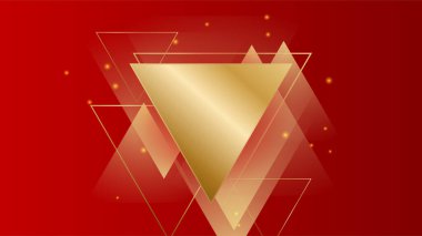 Soyut kırmızı ve altın şekiller arkaplan