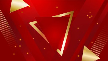 Soyut kırmızı ve altın şekiller arkaplan