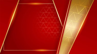 Soyut kırmızı ve altın şekiller arkaplan