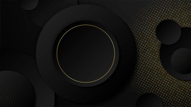 Altın çizgileri olan soyut siyah ve altın geometrik arkaplan