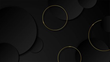 Altın çizgileri olan soyut siyah ve altın geometrik arkaplan