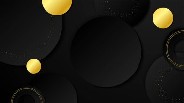 Altın çizgileri olan soyut siyah ve altın geometrik arkaplan
