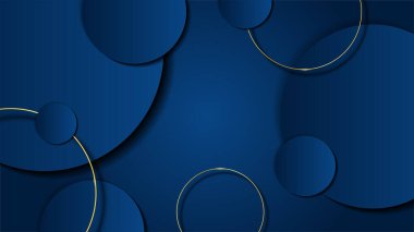 Soyut geometrik desenli lüks, altın arka planlı koyu mavi