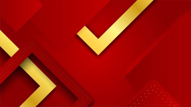 Soyut kırmızı ve altın şekiller arkaplan
