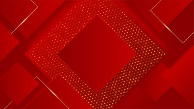 Soyut kırmızı ve altın şekiller arkaplan