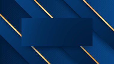 Altın çizgili soyut mavi arkaplan