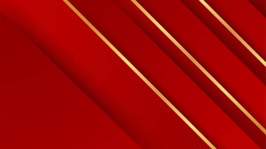 Çizgiler soyut şekilli kırmızı ve altın arkaplan