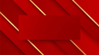 Çizgiler soyut şekilli kırmızı ve altın arkaplan