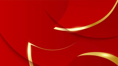 Modern kırmızı altın arkaplan vektörü illüstrasyonu