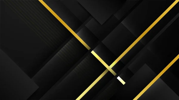 Αφηρημένο Μαύρο Και Χρυσό Γεωμετρικό Σχήμα Φόντο Χρυσές Γραμμές — Διανυσματικό Αρχείο