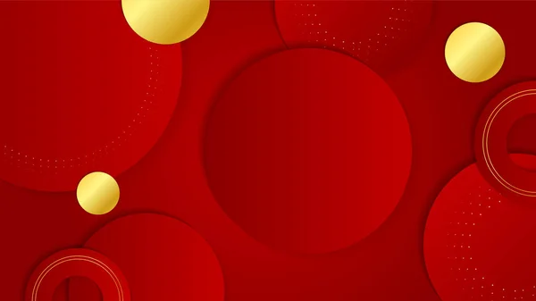 Abstrakte Rote Und Goldene Formen Hintergrund — Stockvektor