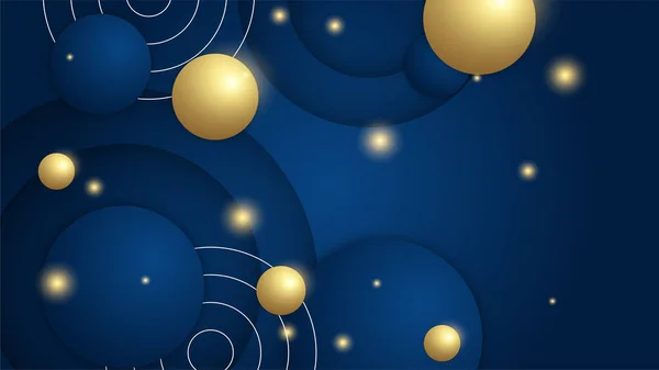 Абстрактный Темно Синий Премиальный Фон Роскошным Геометрическим Узором Золотыми Линиями — стоковый вектор