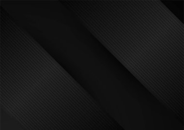 Siyah arkaplanda soyut dalga eğrisi vektör çizgisi. Modern dalga çizgileri (dalga eğrileri). Pankart için kaliteli şerit kumaş, iş geçmişi. Parlak lüks vektör şablonu