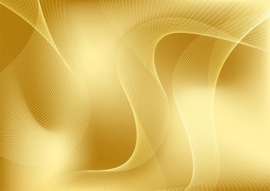 Soyut dalga altın çizgisi arkaplanı. Altın soyut arka plan tasarımı. Modern dalga çizgileri (dalga eğrileri). Pankart için kaliteli şerit kumaş, iş geçmişi. Parlak lüks vektör şablonu