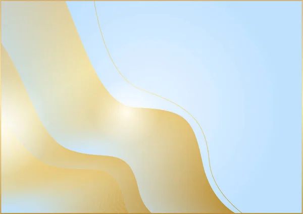 Abstract Luxe Achtergrond Met Blauw Goud Golf Curve Lijn Vormen — Stockvector