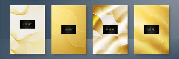 Современный Дизайн Обложки Роскошной Золотой Линии Золотая Абстрактная Линия Премиум — стоковый вектор